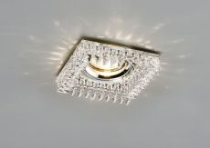 Crystal Downlight Square With Square Crystals Perimeter Rim Only Clear, IL30800 REQUIRED TO COMPLETE THE ITEM, Cut Out: 62mm