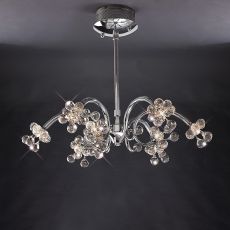 Octavia 65cm Pendant 9 Light G4 Polished Chrome/Crystal, NOT LED/CFL Compatible