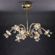 Octavia Pendant 9 Light G4 French Gold/Crystal, NOT LED/CFL Compatible