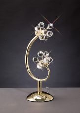 Octavia Crystal Table Lamp 2 Light G4 French Gold, NOT LED/CFL Compatible