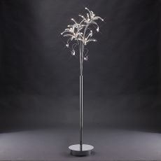 Kenzo Floor Lamp 6 Light G4 Polished Chrome/Crystal, NOT LED/CFL Compatible