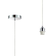 Dreifa 1.5m Single Pendant, 1 x E27, Polished Chrome/Clear Cable (Maximum Load 1.5kg)