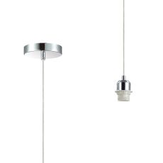 Dreifa 1.5m Suspension Kit 1 Light Polished Chrome/Clear Cable, E27 Max 20W, c/w Ceiling Bracket (Maximum Load 1.5kg)