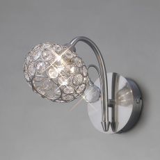 Cara Wall Lamp Switched 1 Light G9 Satin Nickel/Crystal