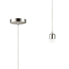 Dreifa 1.5m Single Pendant, 1 x E27, Satin Nickel/Clear Cable (Maximum Load 1.5kg)