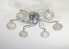 Leimo 59cm Ceiling 6 Light G9 Polished Chrome/Crystal