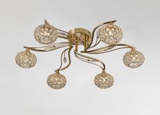 Leimo 59cm Ceiling 6 Light G9 French Gold/Crystal