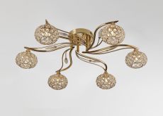 Leimo Ceiling 6 Light G9 French Gold/Crystal