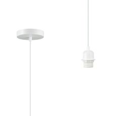 Dreifa 1.5m Single Pendant, 1 x E27, White/White Cable (Maximum Load 1.5kg)