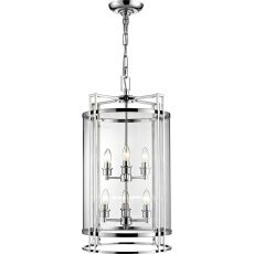 Eaton Pendant 6 Light E14 Polished Chrome/Glass