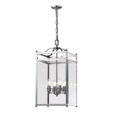 Aston Square Pendant 4 Light E14 Polished Chrome/Glass