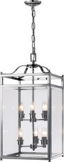 Aston Square Pendant 6 Light E14 Polished Chrome/Glass Item Weight: 15kg