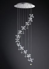 Aviva 45cm Pendant 12 Light 4000K LED Polished Chrome/Crystal