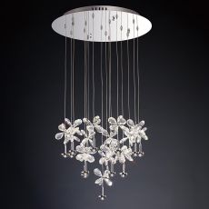 Aviva 50cm Pendant Round 16 Light 4000K LED Polished Chrome/Crystal