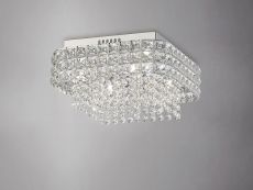 Edison Flush Ceiling Square 4 Light G9 Polished Chrome/Crystal