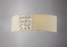 Evelyn Wall Lamp With Cream Shade 2 Light E14 Polished Chrome/Crystal