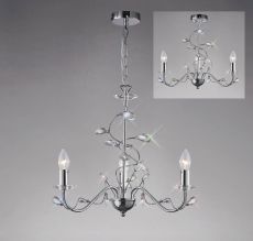 Willow Pendant WITHOUT SHADE 3 Light E14 Polished Chrome/Crystal