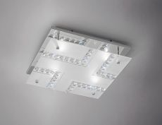 Starlet Flush Ceiling Square 4 Light G9 Polished Chrome/Glass/Crystal
