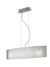 Aries Linear Pendant 5 Light G9 Polished Chrome, Glass