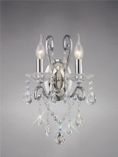Vela Wall Lamp Switched 2 Light E14 Polished Chrome/Crystal