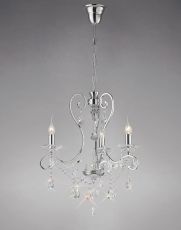 Vela 54cm Pendant 3 Light E14 Polished Chrome/Crystal