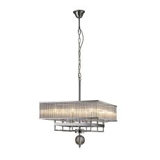 Vanessa Pendant Square 8 Light E14 Polished Chrome/Crystal