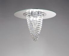 Oberon Flush Ceiling 5 Light G9 Polished Chrome/Mirror/Crystal