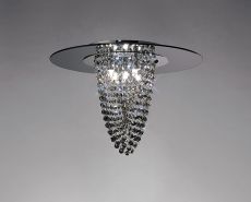 Oberon Flush Ceiling 5 Light G9 Polished Chrome/Smoked Mirror/Smoked Crystal