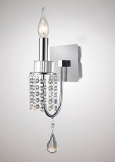 Emily Wall Lamp Switched 1 Light E14 Polished Chrome/Crystal