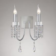 Emily Wall Lamp Switched 2 Light E14 Polished Chrome/Crystal