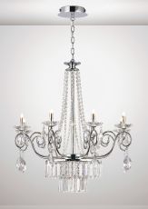 Eden 72cm Pendant 8 Light G9 Polished Chrome/Crystal