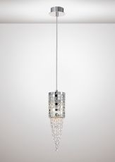 Camden Single Pendant 1 Light G9 Polished Chrome/Mosaic Glass/Crystal