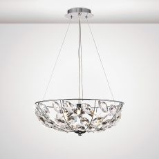 Galilea 45cm Pendant 6 Light G9 Polished Chrome/Crystal