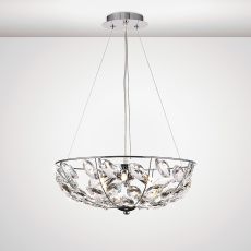 Galilea Pendant 6 Light G9 Polished Chrome/Crystal