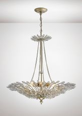 Fay Pendant 6 Light E14 Aged Gold/Silver/Crystal