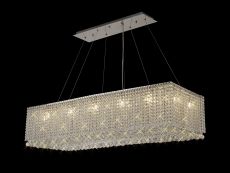 Empire 122x51cm Linear Pendant Chandelier, 14 Light G9, Polished Chrome/Crystal Item Weight: 26.9kg
