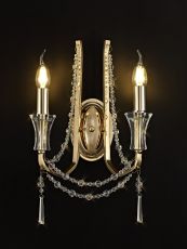 Armand Wall Lamp 2 Light E14 French Gold/Crystal