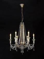 Armand 65cm Pendant 6 Light E14 French Gold/Crystal