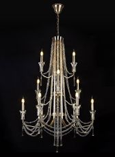 Armand 85cm Pendant 6+3+3 Light E14 French Gold/Crystal, (ITEM REQUIRES CONSTRUCTION/CONNECTION) Item Weight: 16.5kg