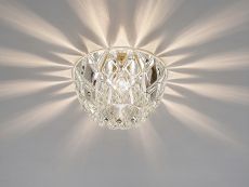 Ria G9 Diamond Faceted Round Downlight 1 Light Polished Chrome/Crystal - IL31843CH, Cut Out: 60mm