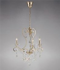 Vela Pendant 3 Light E14 French Gold/Crystal