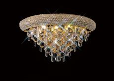 Alexandra Wall Lamp Medium 3 Light E14 Gold/Crystal