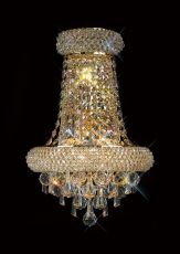 Alexandra Wall Lamp Tall 3 Light E14 Gold/Crystal