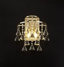 Inina Wall Lamp Switched 2 Light E14 French Gold/Crystal