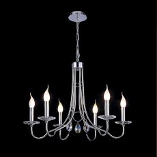 Danya 67cm Pendant Round 6 Light E14 Polished Chrome/Crystal