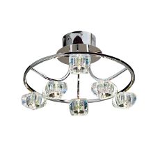 Polana Semi Flush Round 6 Light G4 Polished Chrome, NOT LED/CFL Compatible