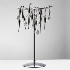 Cygnet Crystal Table Lamp 6 Light G4 Polished Chrome/Black Glass, NOT LED/CFL Compatible