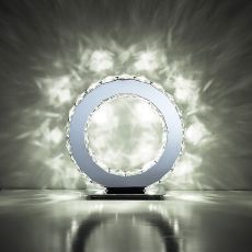 Galaxy  Crystal Round Table Lamp, 10W LED 6000K Polished Chrome