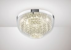 Harper Medium Flush Ceiling 12W 950lm LED 4000K Polished Chrome/Crystal, 3yrs Warranty