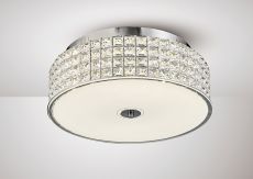 Hawthorne Round Flush Ceiling 30W 1700lm LED 4000K Polished Chrome/Silver/Crystal, 3yrs Warranty